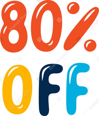 eighty percent off Illustration in PNG, SVG
