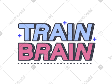 Lettering train brain PNG, SVG