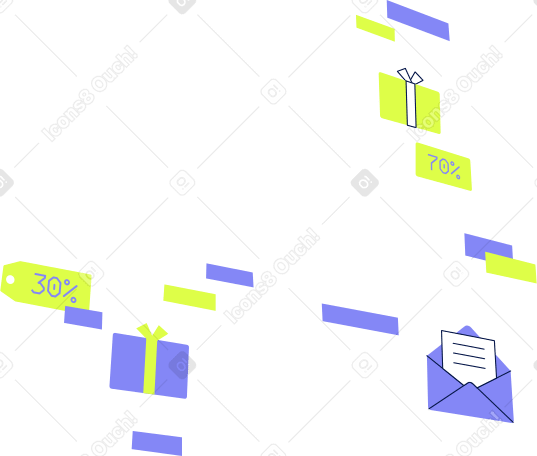 Fliegende pixelbuchstaben und verkaufsetiketten PNG, SVG