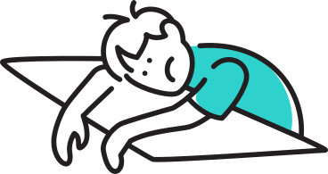 Sad man lying on table PNG, SVG