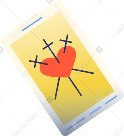 tarot card with heart Illustration in PNG, SVG