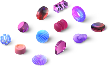 Gems and abstract shapes in vibrant colors PNG、SVG