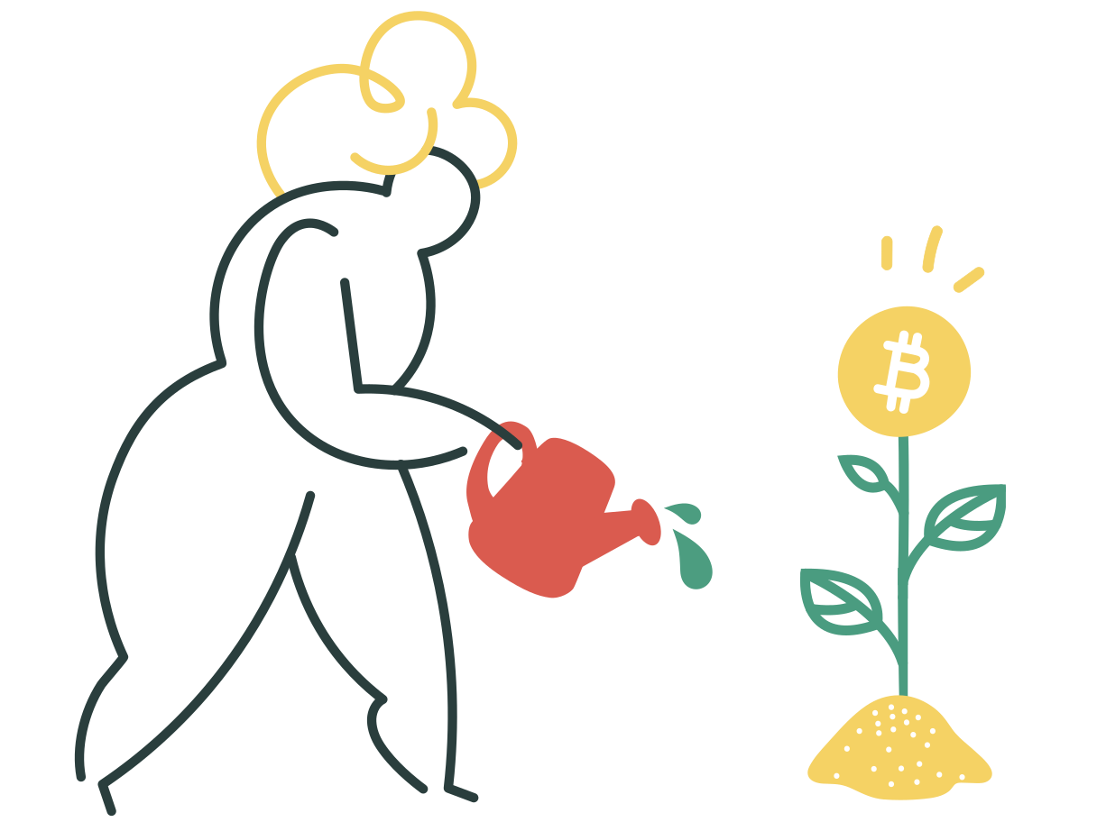 Bitcoin plant Illustration in PNG, SVG