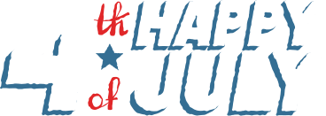 fourth of july lettering PNG, SVG