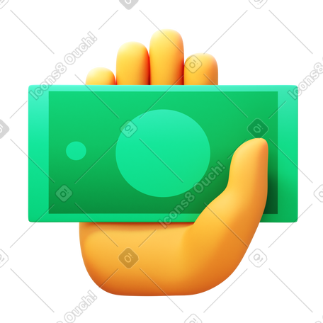 3D cash in hand PNG, SVG