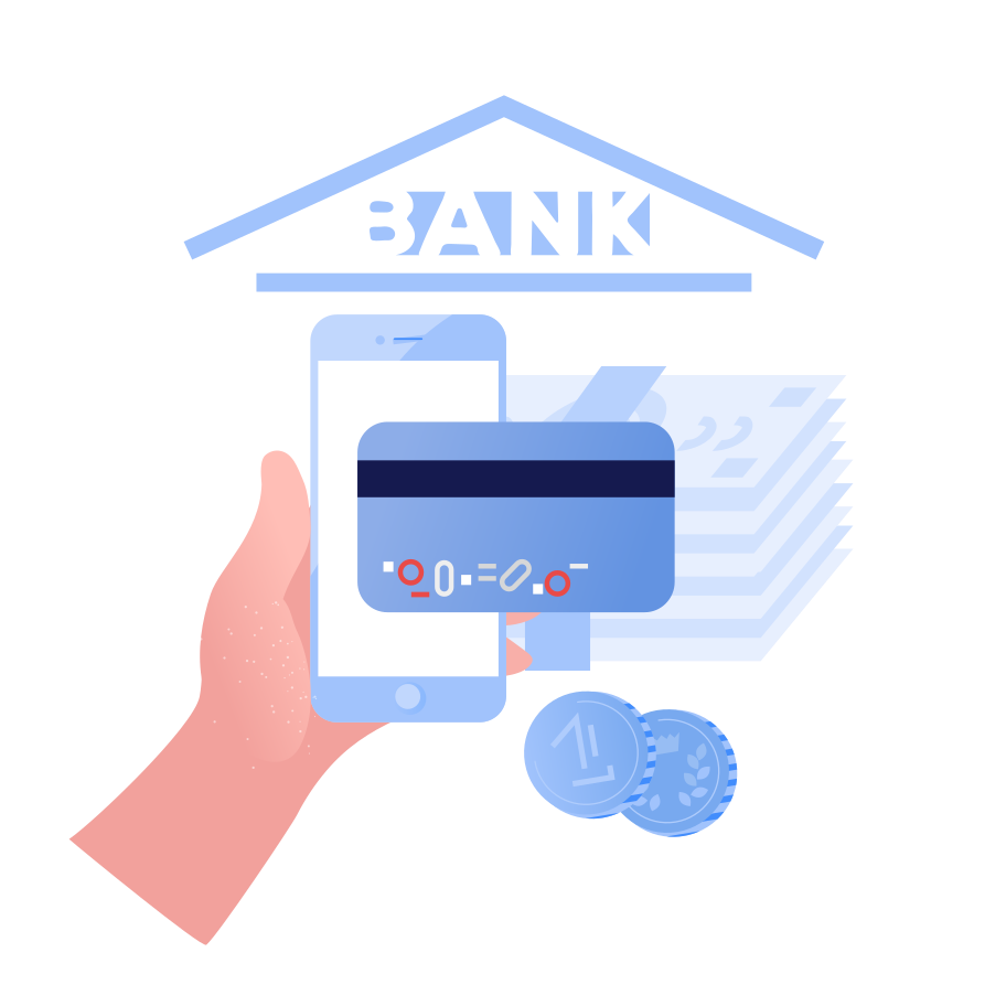 Ilustração de aplicativo bancário on-line em PNG e SVG