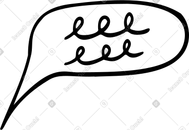 Speech buuble with cursive PNG, SVG