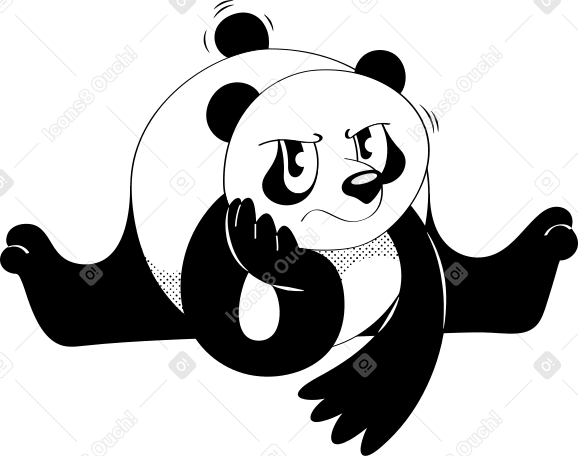 sad panda PNG, SVG