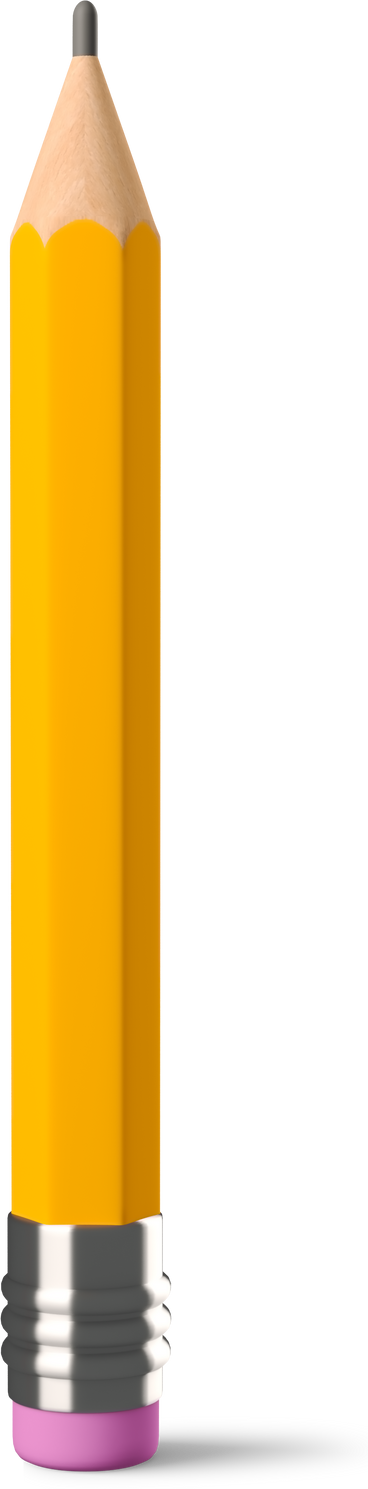 Gelber bleistift mit radiergummi PNG, SVG