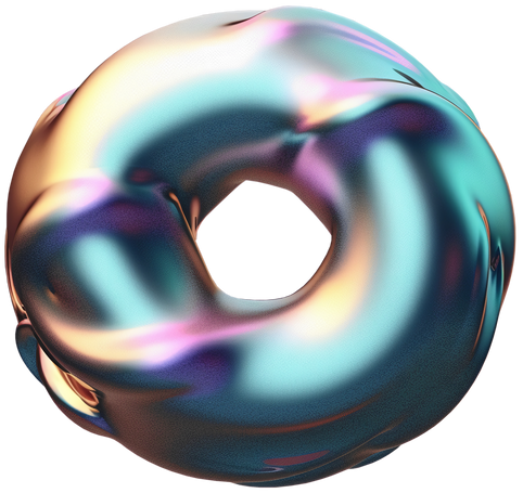 3D abstract holographic form PNG, SVG
