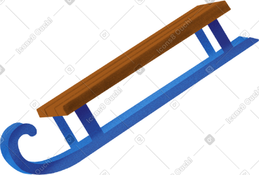 Wooden brown sledge PNG, SVG