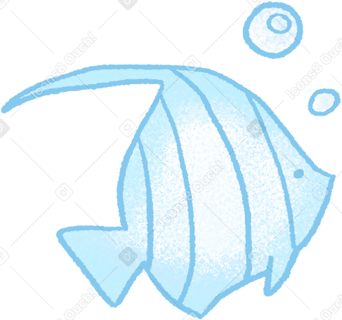 blue fish with bubbles PNG, SVG