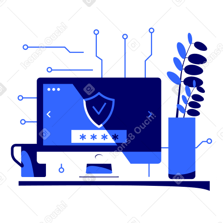 Digital data protection Illustration in PNG, SVG