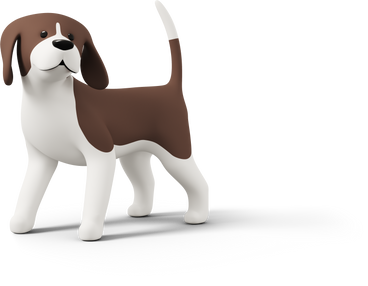 front view of a beagle dog looking aside PNG, SVG