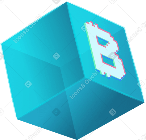 cubo de bitcoin PNG, SVG
