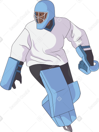 hockey goalkeeper in helmet and uniform в PNG, SVG