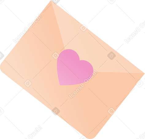 busta con cuore PNG, SVG