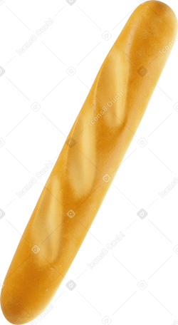 3D baguette PNG, SVG