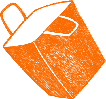 large kraft orange bag PNG, SVG