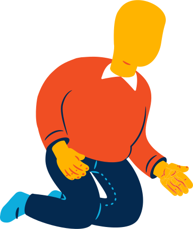 chubby man sitting Illustration in PNG, SVG