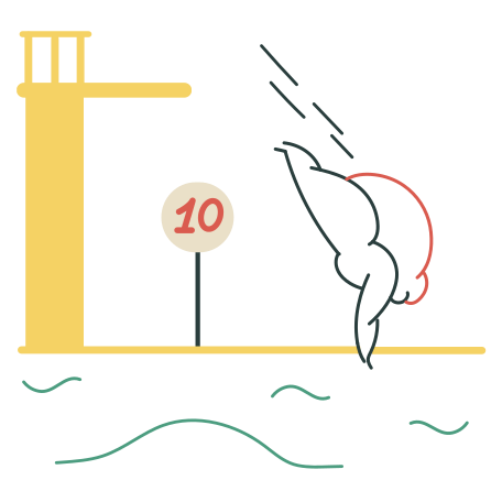 Diving Illustration in PNG, SVG