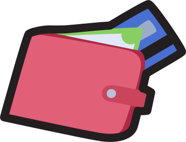 Кошелек с банкнотами и кредитной картой в PNG, SVG