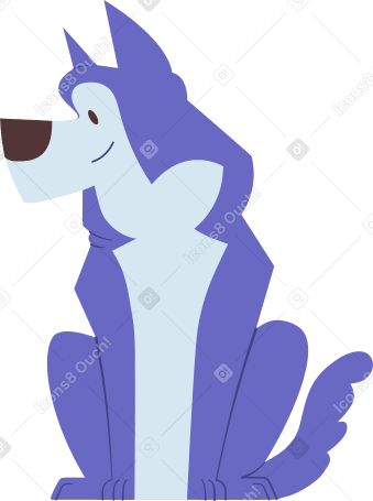 purple husky dog Illustration in PNG, SVG