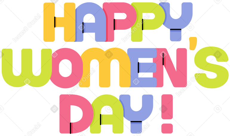 lettering happy women's day! Illustration in PNG, SVG