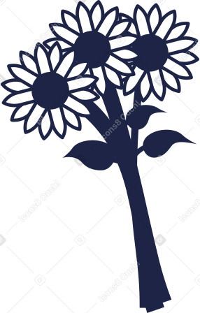 bouquet of flowers line Illustration in PNG, SVG