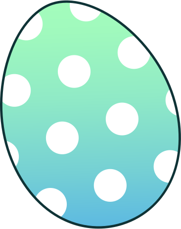 Зеленое пасхальное яйцо в горошек в PNG, SVG