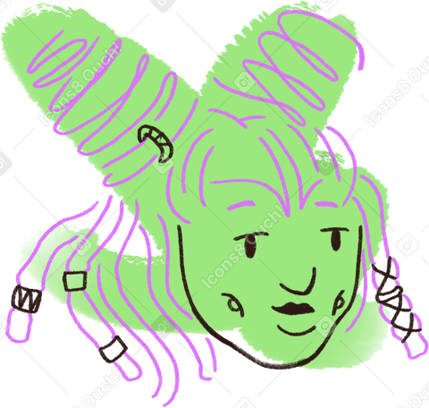 woman with braids and piercings PNG, SVG