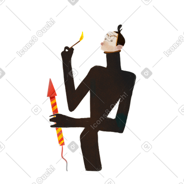 男子发射烟花 PNG, SVG