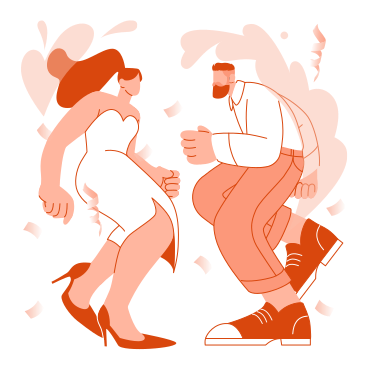 Man and woman dancing at holiday party PNG, SVG
