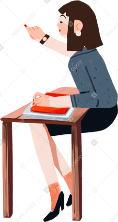 girl at the table PNG、SVG