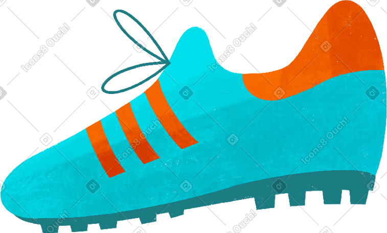 blue sneaker with orange inserts PNG, SVG