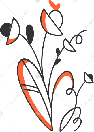 plants composition Illustration in PNG, SVG