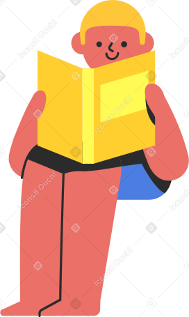 boy reading Illustration in PNG, SVG
