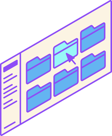 Fenêtre avec des dossiers PNG, SVG