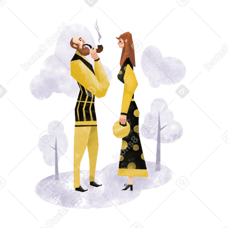 Man and woman Illustration in PNG, SVG