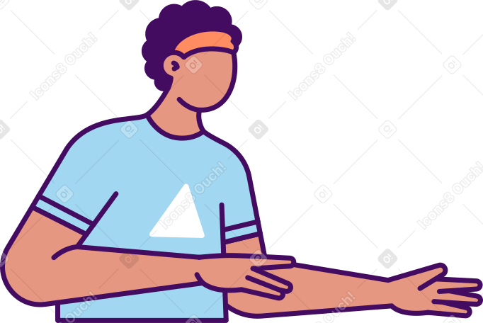young man in a blue t-shirt PNG, SVG