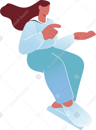 sitting woman holding something in her hands PNG, SVG