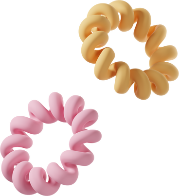 pink and yellow hairties PNG, SVG