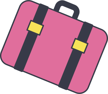 pink suitcase PNG, SVG