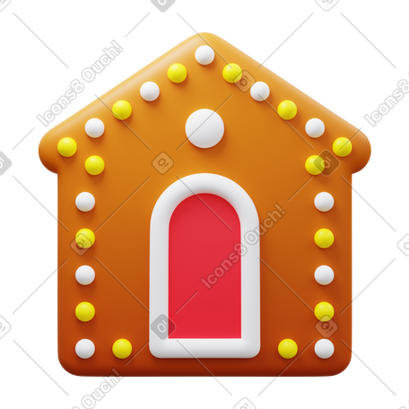 3D gingerbread house PNG, SVG