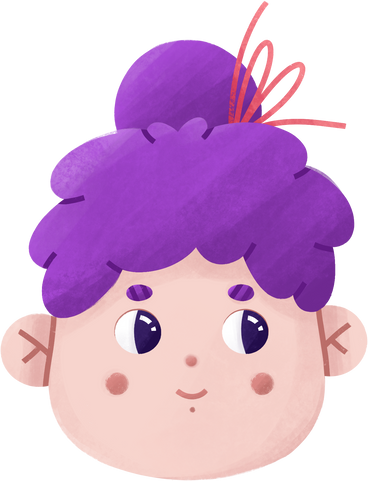 girl with purple hair and a bow PNG, SVG