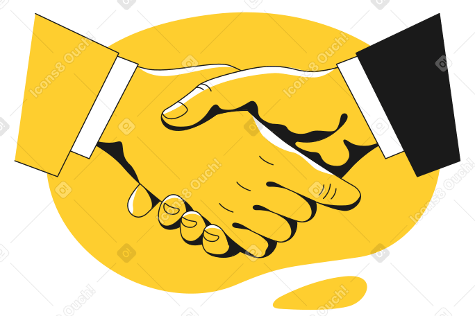 Handshake Illustration in PNG, SVG