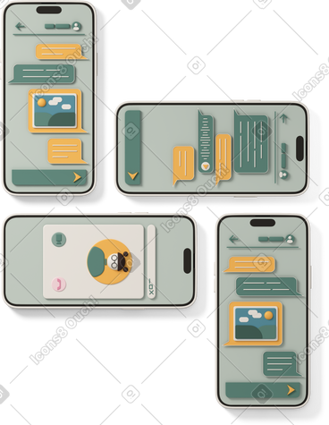 Top view of smartphones PNG, SVG