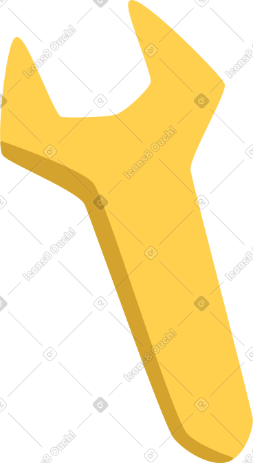 Yellow wrench PNG, SVG