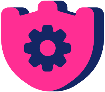 Protection shield with gear PNG, SVG