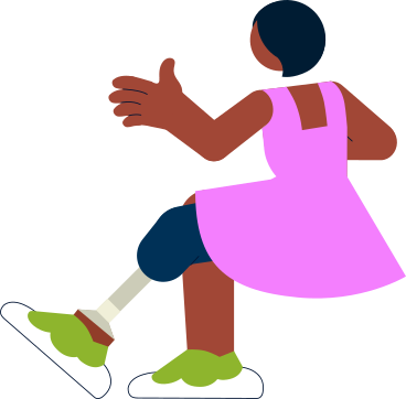 young woman with a prosthetic leg PNG, SVG